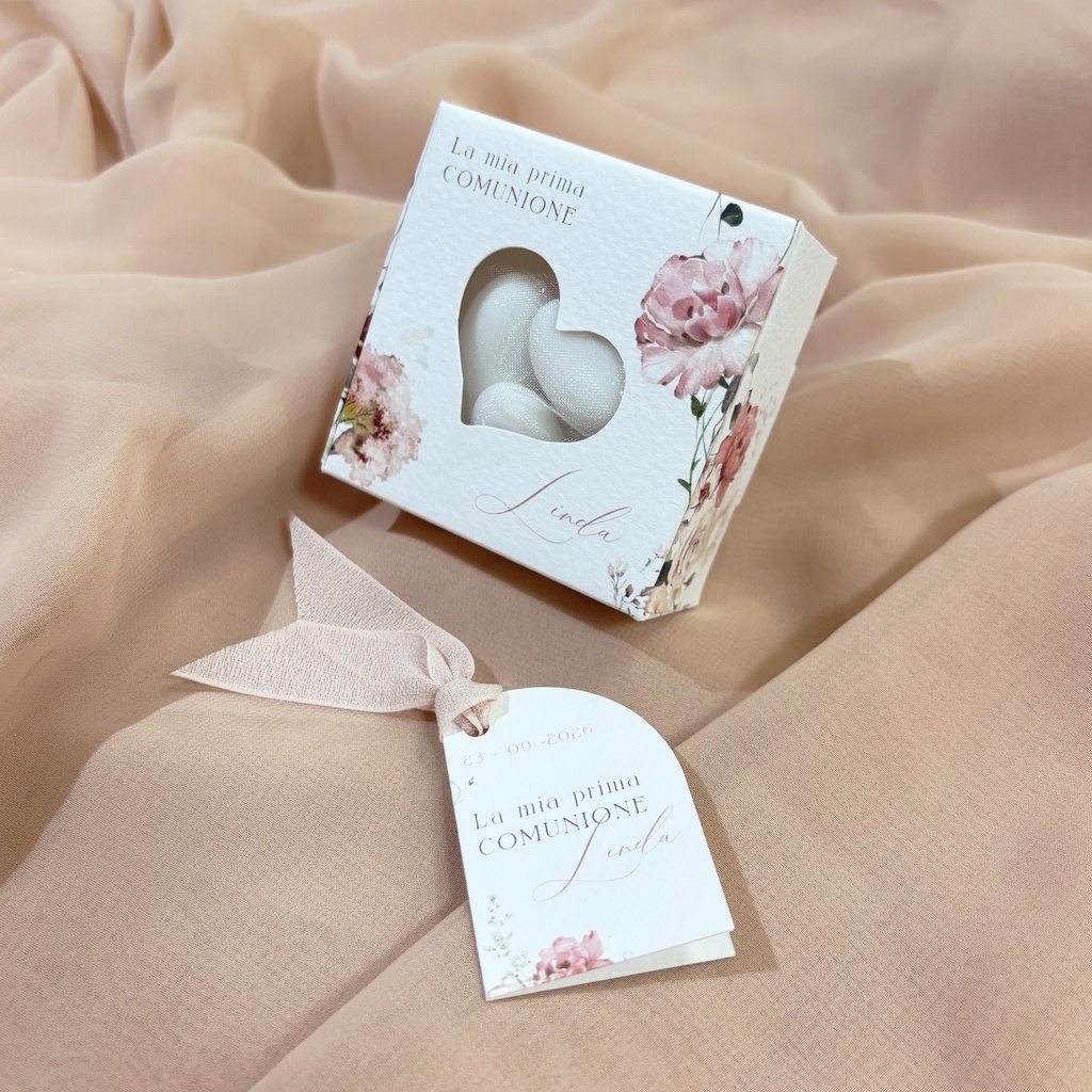 Portaconfetti scatolina con intaglio a cuore - Mon Jardin