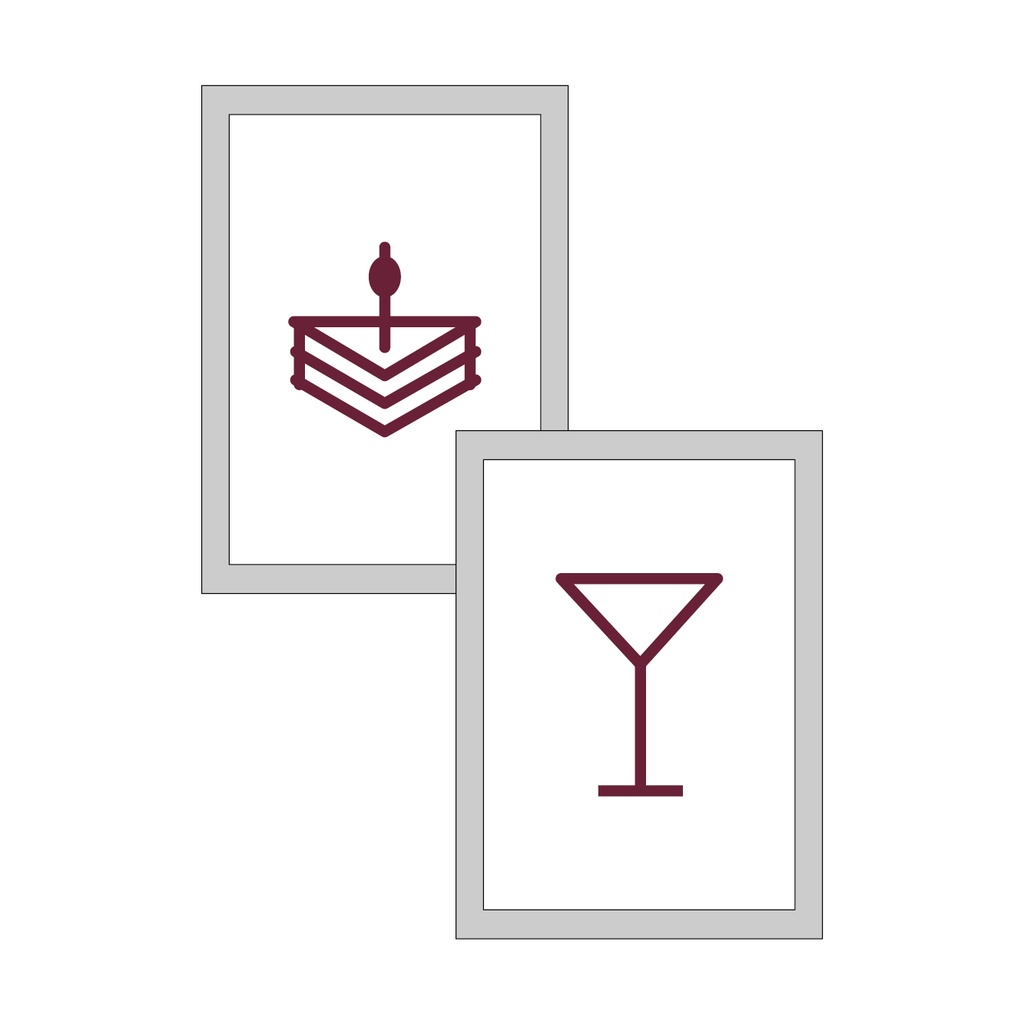 Cartelli Buffet Set - grafica fornita