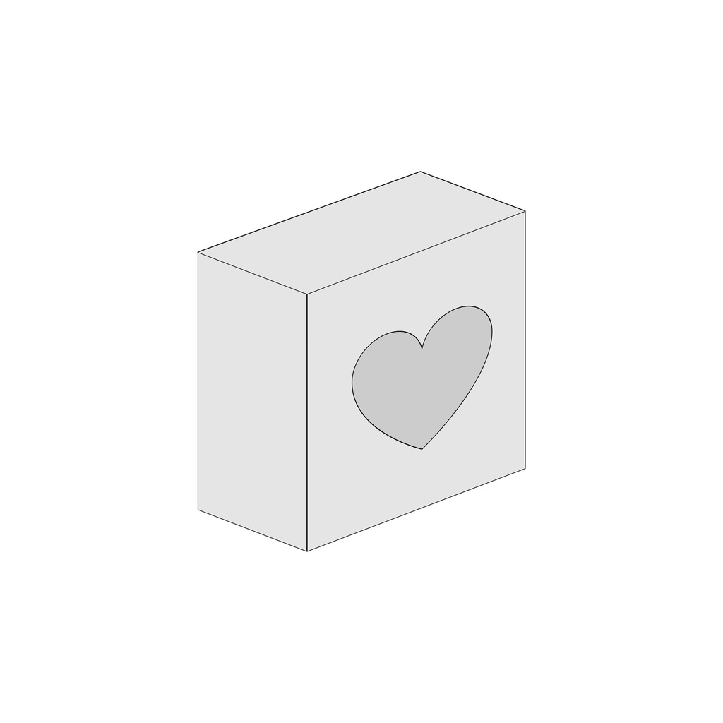 Portaconfetti con intaglio a cuore - personalizzato