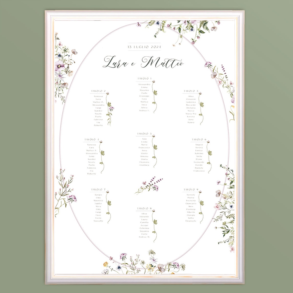  Tableau Marriage Pannello con cornice - Note di Malva Collection
