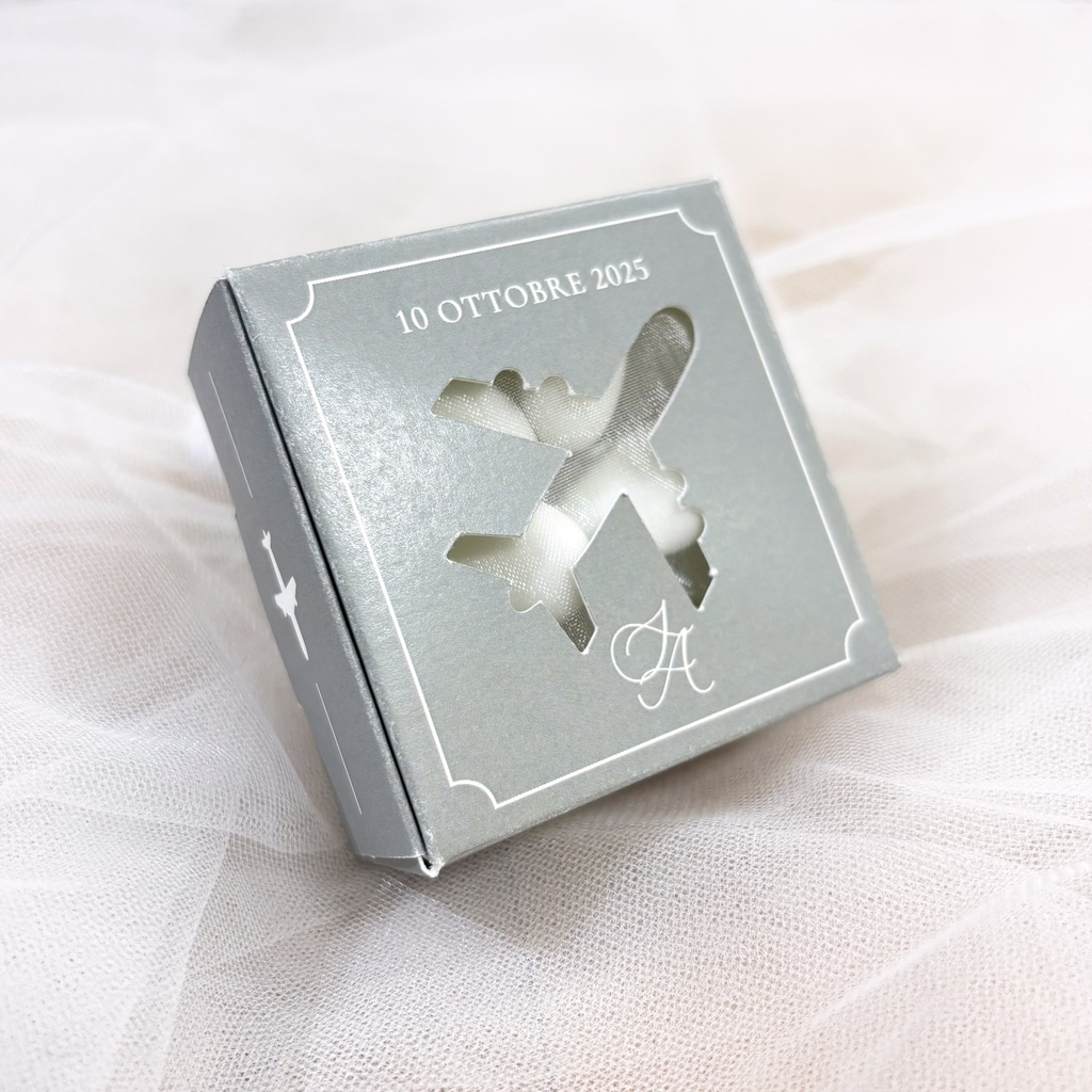 Portaconfetti  - Scatolina con intaglio ad aereo