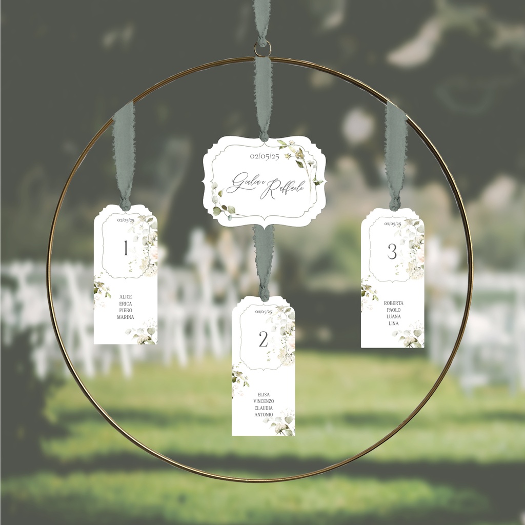 Tableau Marriage cartellini, Set - The Garden