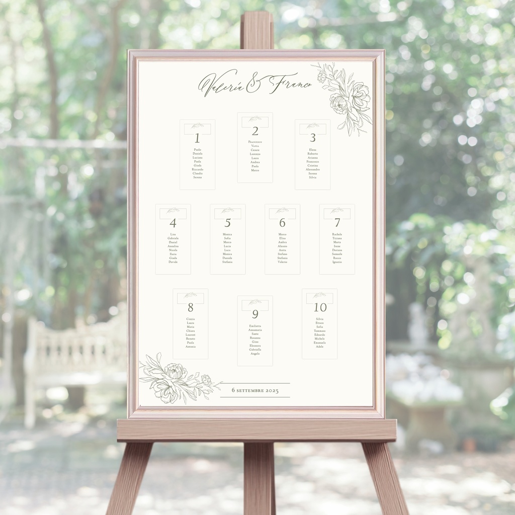Tableau Marriage Pannello con cornice - Peony Collection
