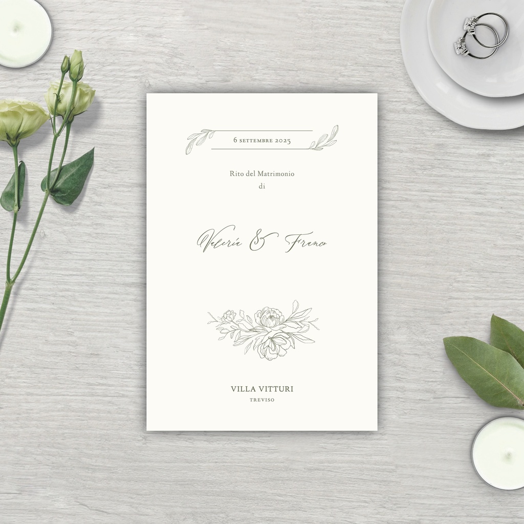 Libretto Cerimonia - Peony Collection (Solo Copertina)