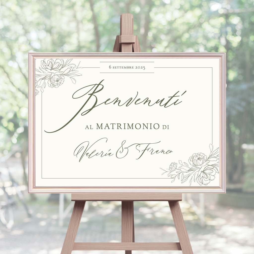 Cartello di Benvenuto - Peony Collection