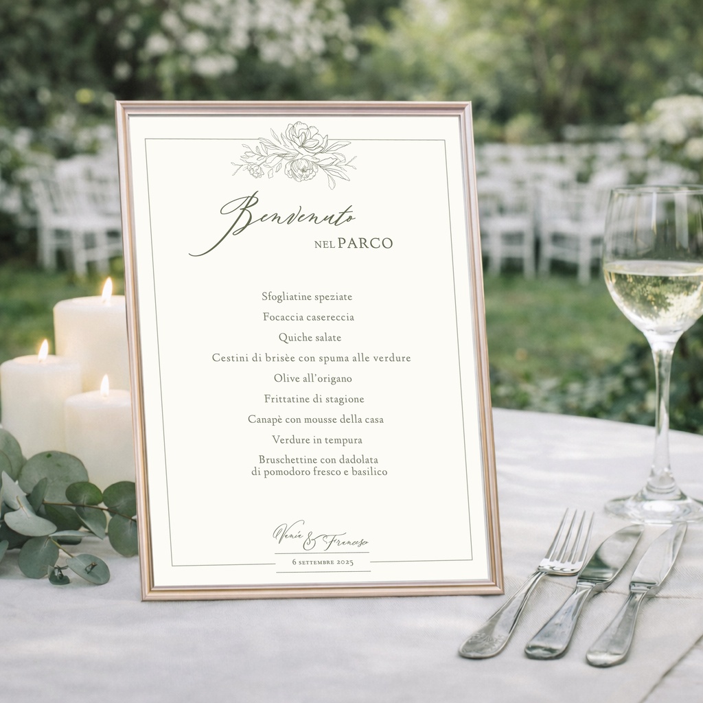 Cartello Buffet - Peony Collection (13x18, set 1/4)