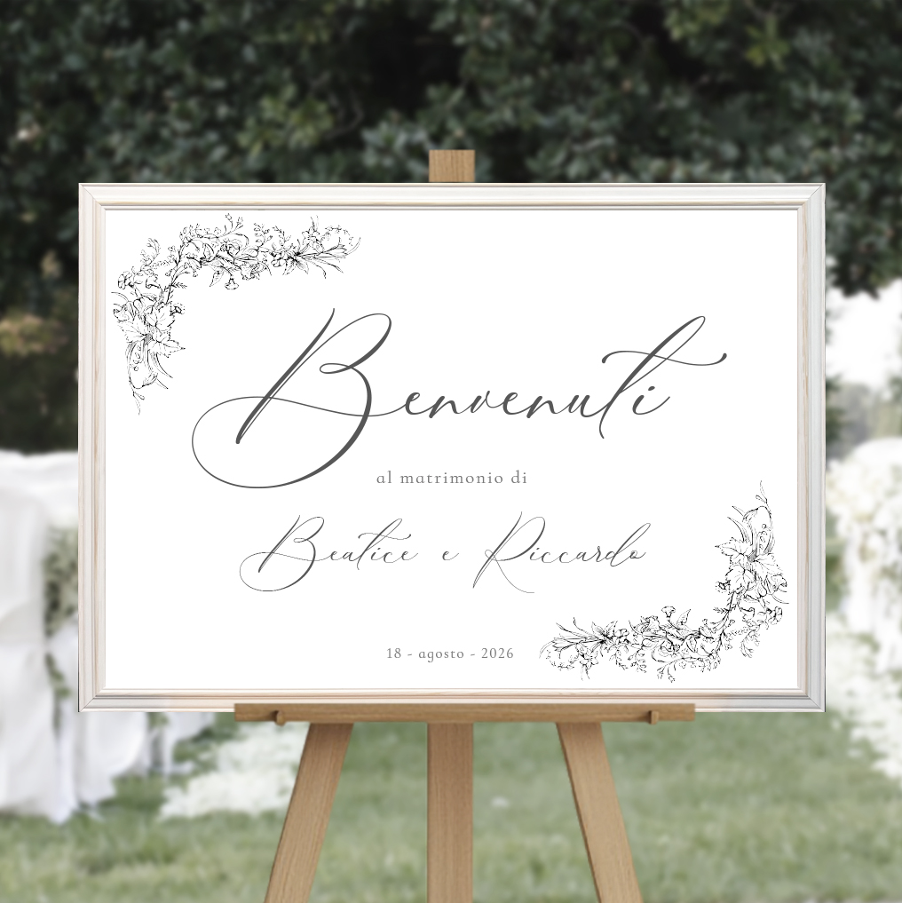 Cartello di Benvenuto - Ultra White Collection