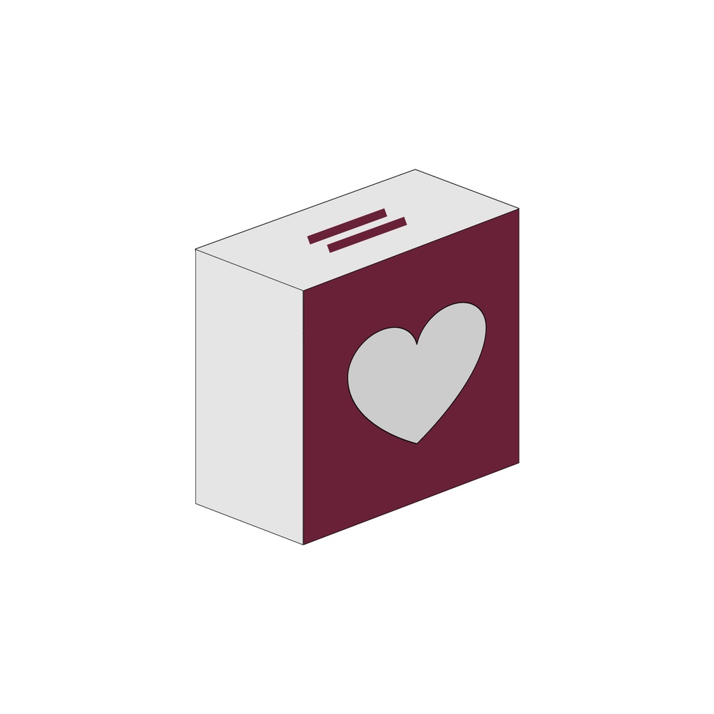 Portaconfetti con intaglio a cuore - grafica fornita (non confezionati, senza confetti)